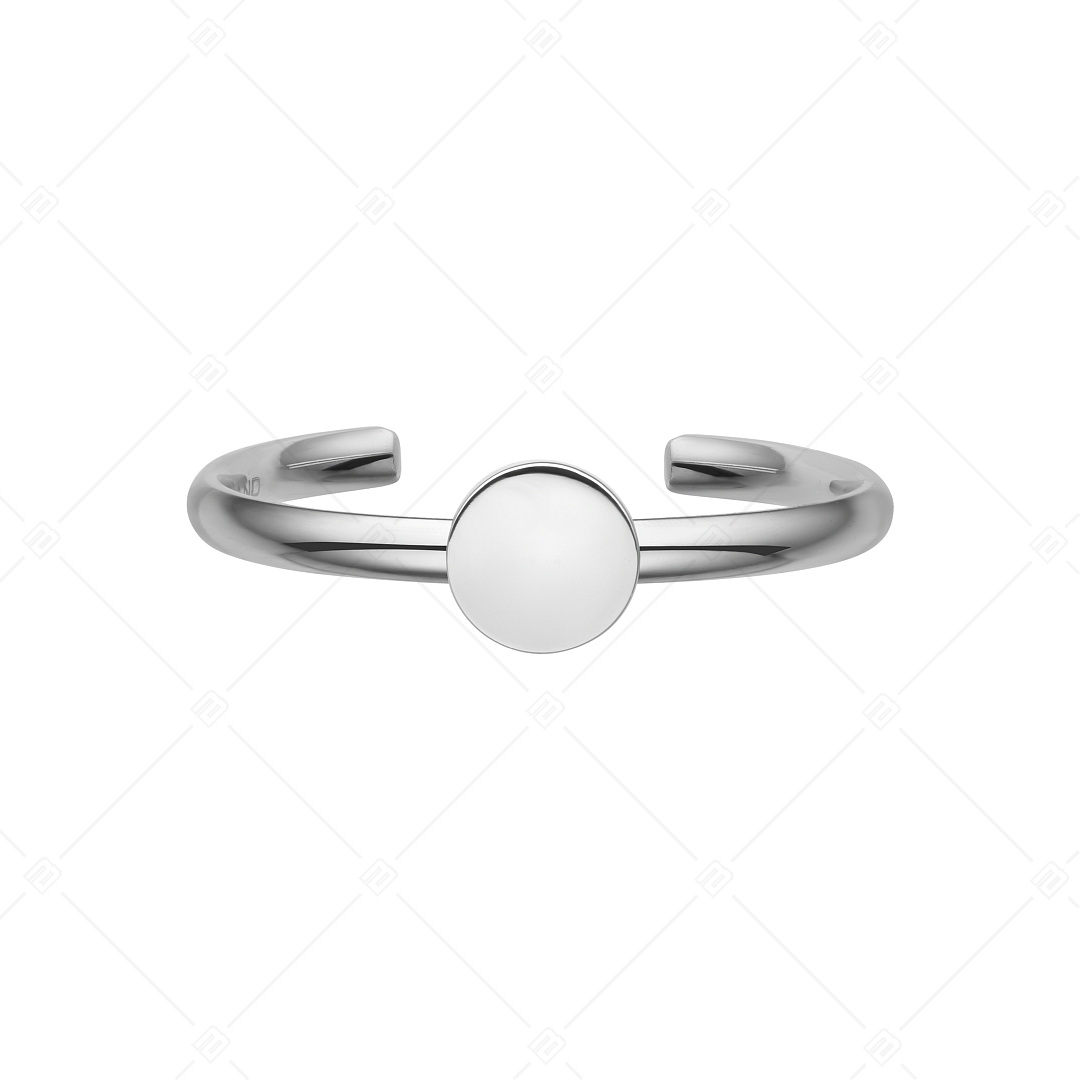 BALCANO - Bottone / Engravable Stainless Steel Toe Ring With Round Headpiece, High Polished (651019BC97)