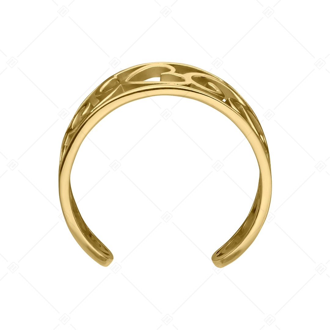BALCANO - Vintage / Stainless Steel Toe Ring With Filigree Heart Pattern, 18K Gold Plated (651020BC88)