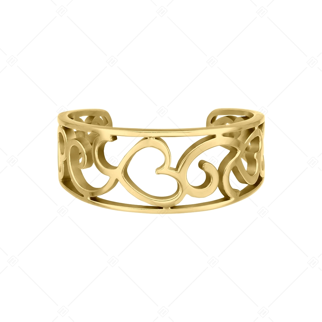 BALCANO - Vintage / Stainless Steel Toe Ring With Filigree Heart Pattern, 18K Gold Plated (651020BC88)