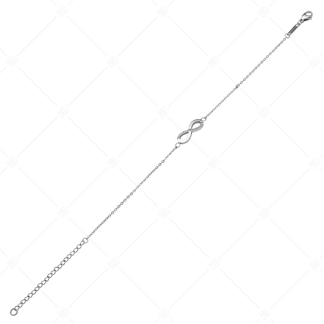 BALCANO - Infinity / Bracelet de cheville d'ancre en acier inoxydable en pierre zirconium avec hautement polie (751209BC97)