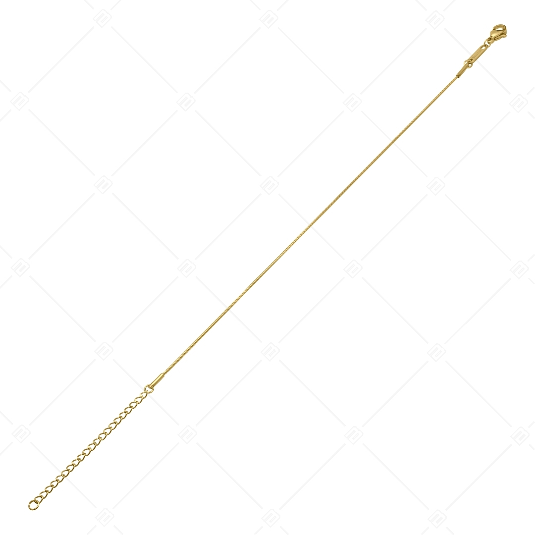 BALCANO - Snake / Stainless Steel Snake Chain Anklet,, 18K Gold Plated - 1 mm (751210BC88)