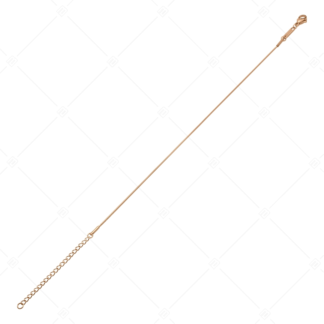 BALCANO - Snake / Bracelet de cheville type chaîne serpent en acier inoxydable plaqué or rose 18K - 1 mm (751210BC96)