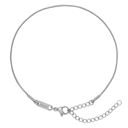 BALCANO - Snake / Bracelet de cheville type chaîne serpent en acier inoxydable avec polissage à haute brillance - 1 mm