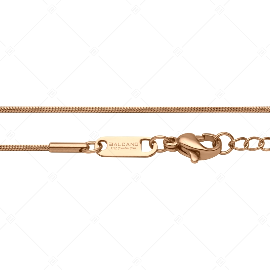 BALCANO - Snake / Stainless Steel Snake Chain-Anklet, 18K Rose Gold Plated - 1,2 mm (751211BC96)