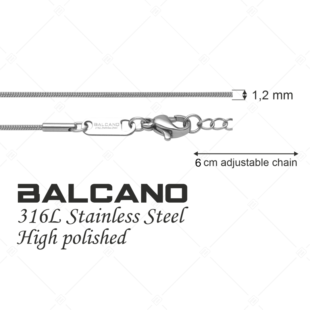 BALCANO - Snake / Stainless Steel Snake Chain-Anklet, High Polished - 1,2 mm (751211BC97)