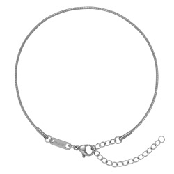 BALCANO - Snake / Bracelet de cheville type chaîne serpent en acier inoxydable avec polissage à haute brillance - 1,2 mm