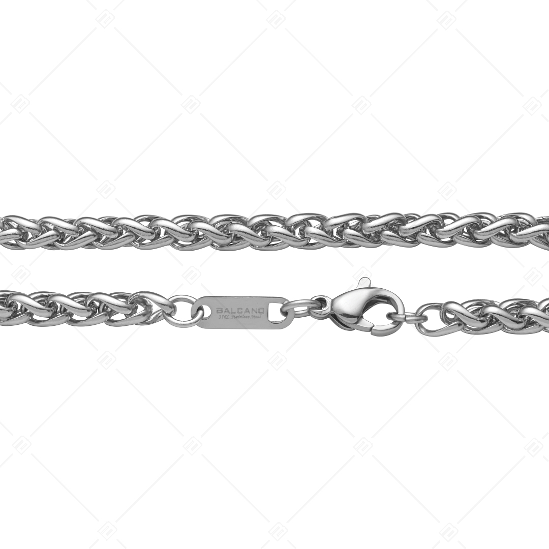 BALCANO - Braided / Bracelet de cheville de chaînes tressées en acier inoxydable avec polissage à haute brillance - 4 mm (751216BC97)
