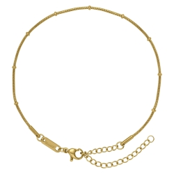 BALCANO - Beaded Snake / Stainless Steel Beaded Snake Chain-Anklet, 18K Gold Plated - 1,2 mm
