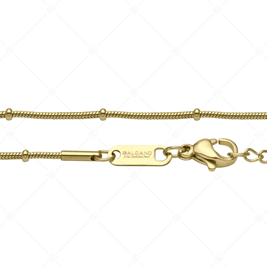 BALCANO - Beaded Snake / Stainless Steel Beaded Snake Chain-Anklet, 18K Gold Plated - 1,2 mm (751221BC88)