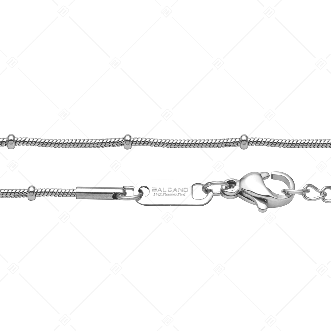 BALCANO - Beaded Snake / Bracelet de cheville de baies type chaîne de serpent en acier inoxydable avec hautement polie (751221BC97)