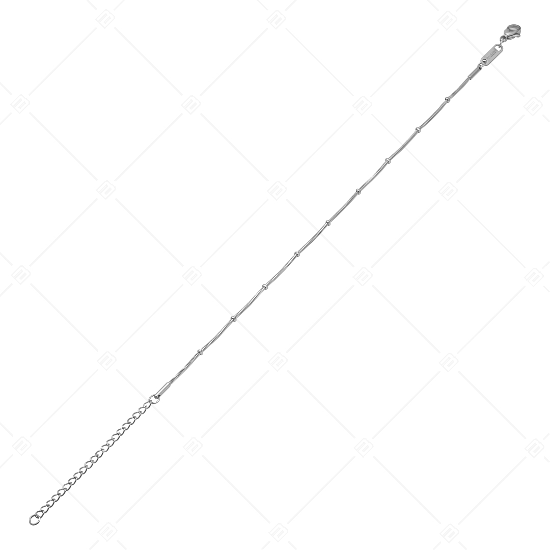 BALCANO - Beaded Snake / Bracelet de cheville de baies type chaîne de serpent en acier inoxydable avec hautement polie (751221BC97)