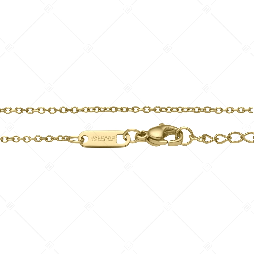 BALCANO - Cable Chain / Bracelet d'ancre en acier inoxydable plaqué or 18K - 1,5 mm (751232BC88)