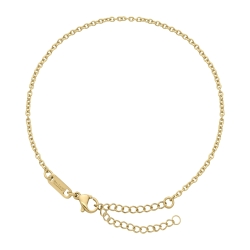 BALCANO - Cable Chain anklet, 18 K gold plated - 2 mm