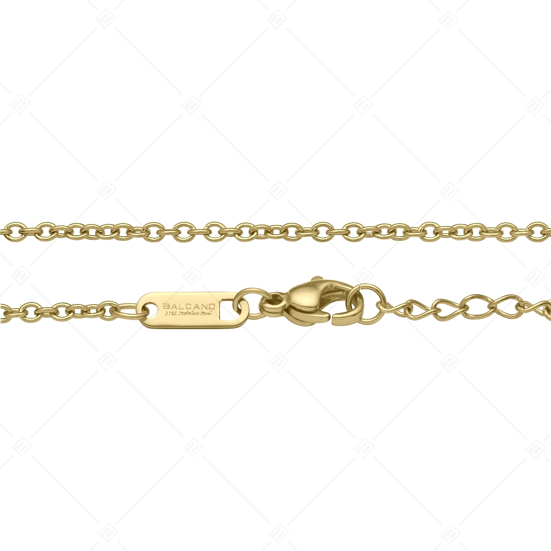 BALCANO - Cable Chain / Bracelet de cheville d'ancre en acier inoxydable plaqué or 18K - 2 mm (751233BC88)