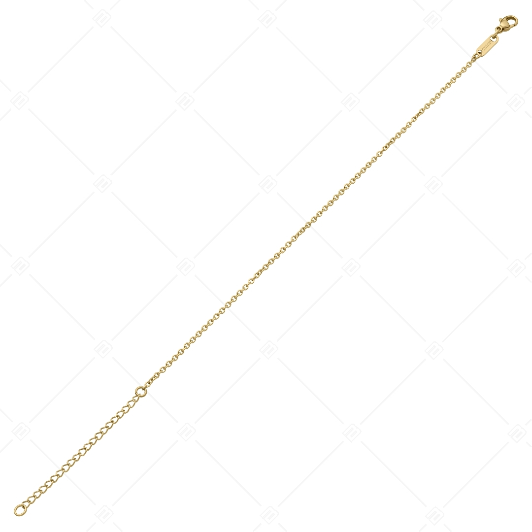 BALCANO - Cable Chain / Bracelet de cheville d'ancre en acier inoxydable plaqué or 18K - 2 mm (751233BC88)