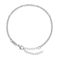 BALCANO - Cable Chain / Stainless Steel Cable Chain-Anklet, High Polished - 3 mm