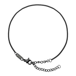 BALCANO - Round Venetian Chain anklet, black PVD plated - 1,2 mm