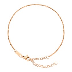 BALCANO - Round Venetian / Stainless Steel Round Venetian Chain-Anklet, 18K Rose Gold Plated- 1,2 mm