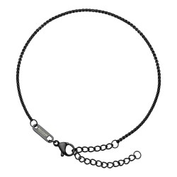 BALCANO - Round Venetian / Bracelet de cheville cube vénitien arrondi en acier inoxydable avec revêtement PVD noir – 1,5