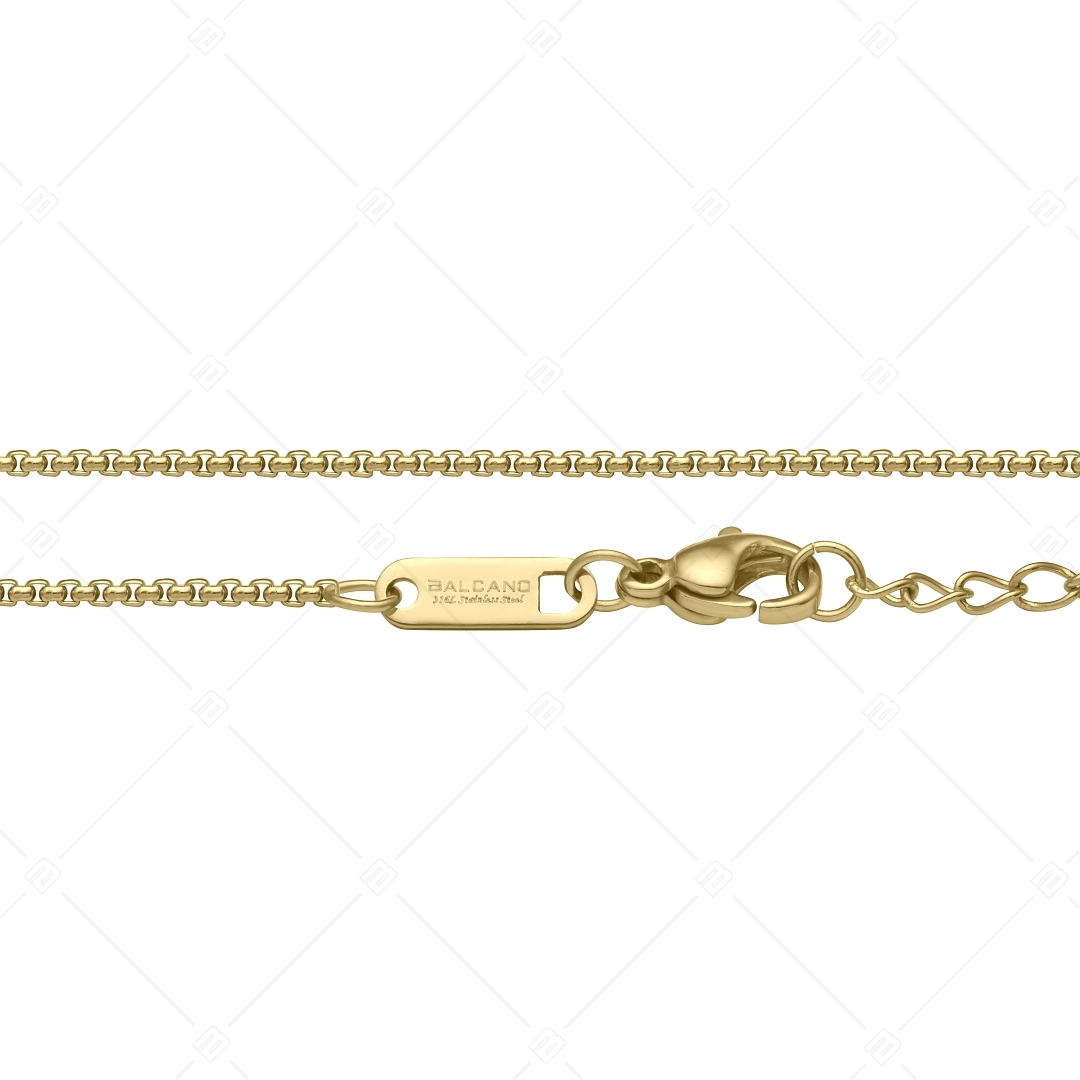 BALCANO - Round Venetian / Stainless Steel Round Venetian Chain-Anklet, 18K Gold Plated - 1,5 mm (751242BC88)