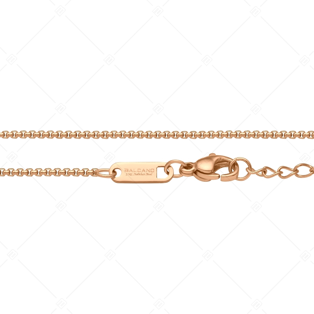 BALCANO - Round Venetian / Stainless Steel Round Venetian Chain-Anklet, 18K Rose Gold Plated - 1,5 mm (751242BC96)