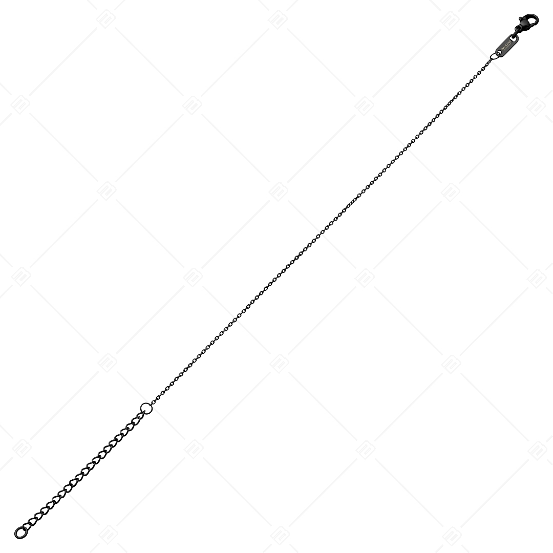 BALCANO - Flat Cable / Edelstahl Flache Ankerkette-Fußkette mit schwarzer PVD-Beschichtung - 1,2 mm (751251BC11)