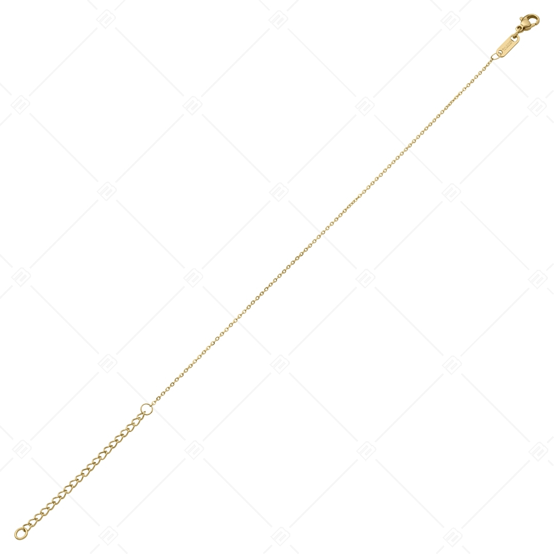 BALCANO - Flat Cable / Bracelet de cheville d'ancre à maillon plat en acier inoxydable plaqué or 18K - 1,2 mm (751251BC88)
