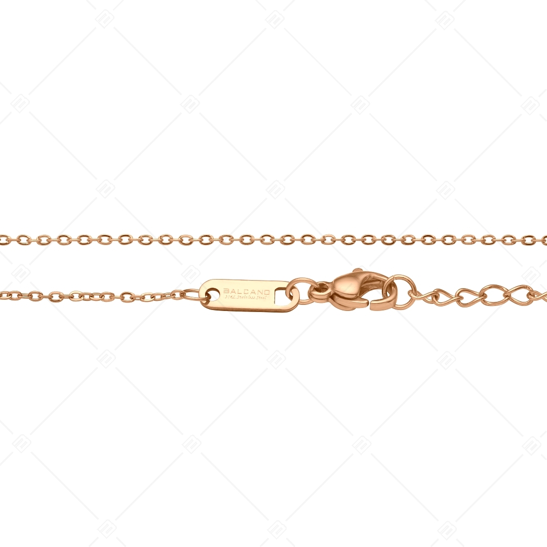 BALCANO - Flat Cable / Bracelet de cheville d'ancre à maillon plat en acier inoxydable plaqué or rose 18K - 1,2 mm (751251BC96)