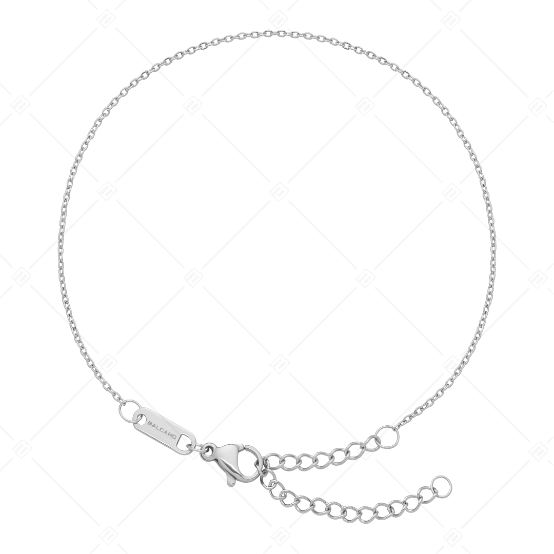 BALCANO - Flat Cable / Stainless Steel Flattened Cable Chain-Anklet, High Polished - 1,2 mm (751251BC97)