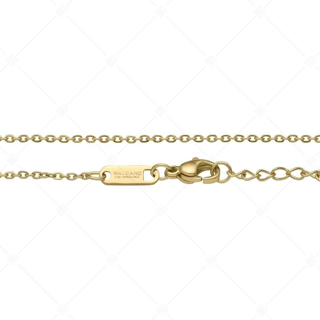 BALCANO - Flat Cable / Stainless Steel Flattened Cable Chain-Anklet, 18K Gold Plated - 1,5 mm (751252BC88)