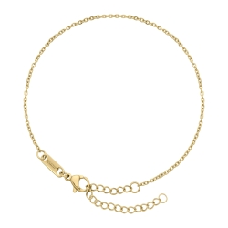 BALCANO - Flat Cable / Stainless Steel Flattened Cable Chain-Anklet, 18K Gold Plated - 1,5 mm