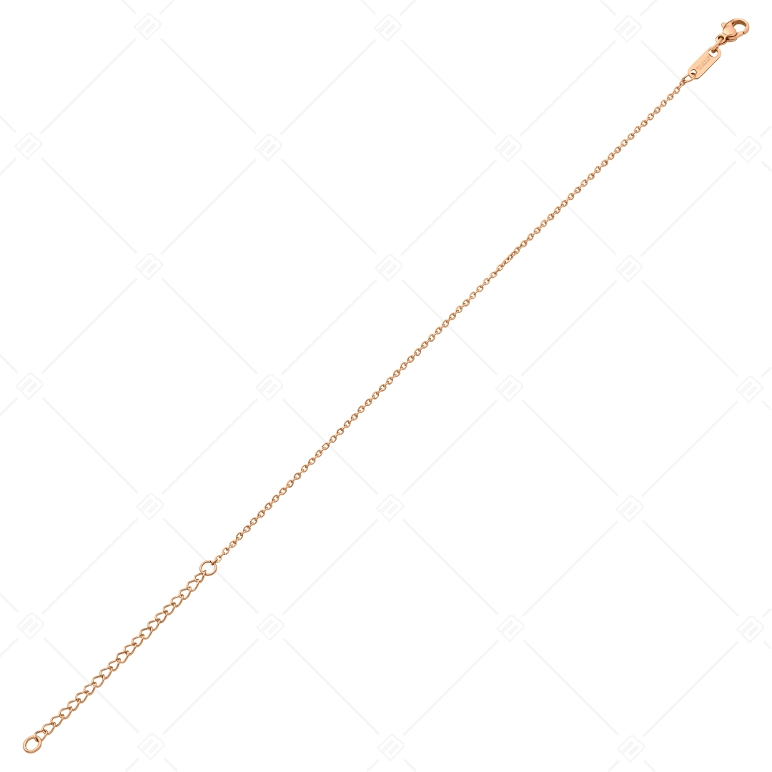 BALCANO - Flat Cable / Bracelet  de cheville d'ancre à maillon plat en acier inoxydable plaqué or rose 18K - 1,5 mm (751252BC96)