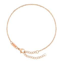 BALCANO - Flattened Cable Chain anklet, 18 K rose gold plated - 1,5 mm