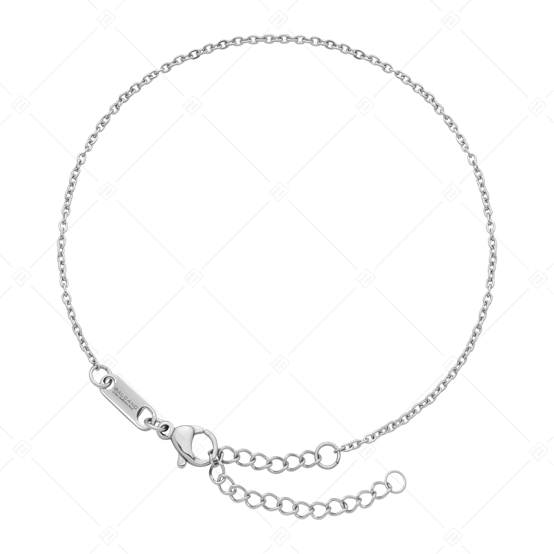 BALCANO - Flat Cable / Bracelet de cheville d'ancre à maillon plat en acier inoxydable avec hautement polie - 1,5 mm (751252BC97)
