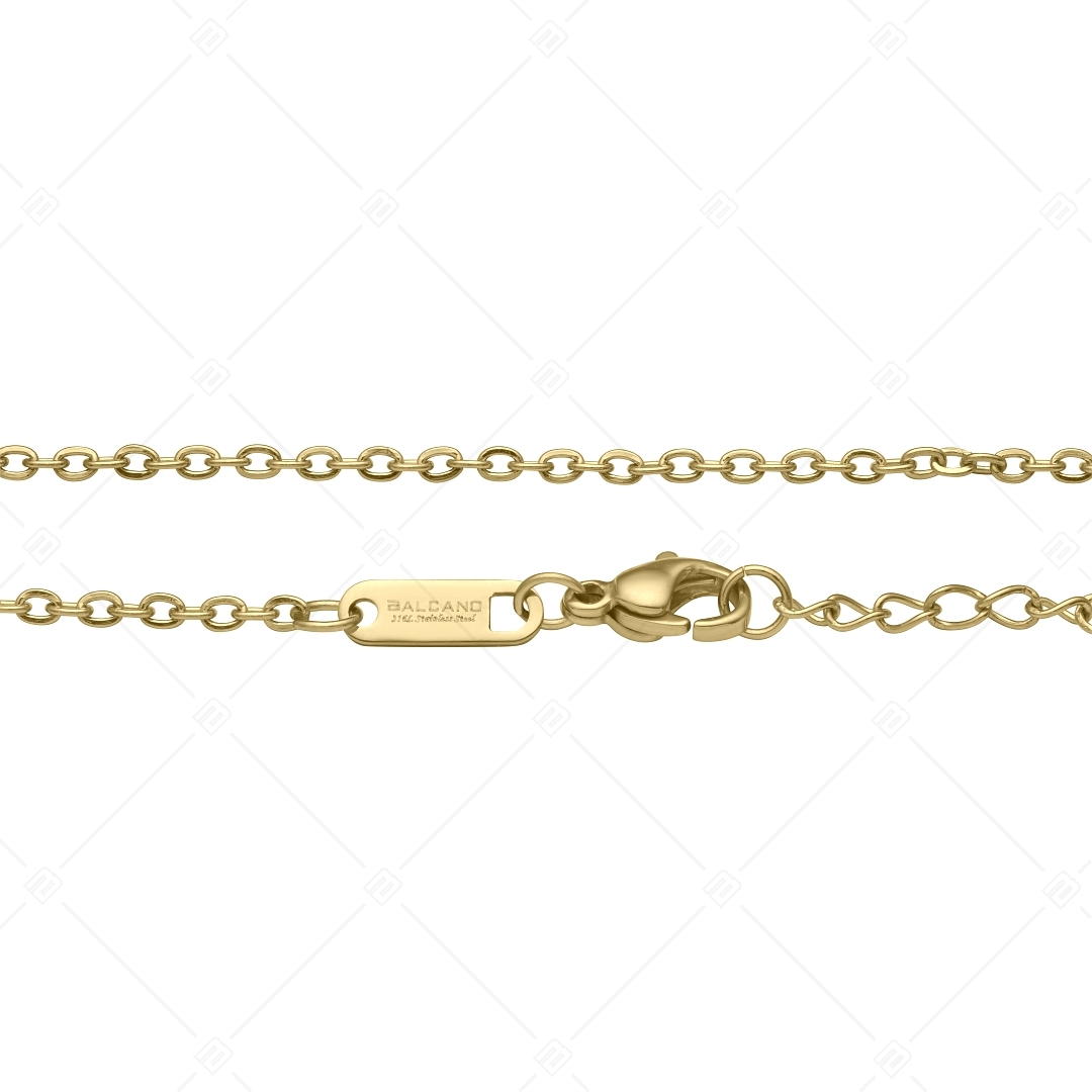BALCANO - Flat Cable / Stainless Steel Flattened Cable Chain-Anklet, 18K Gold Plated - 2 mm (751253BC88)