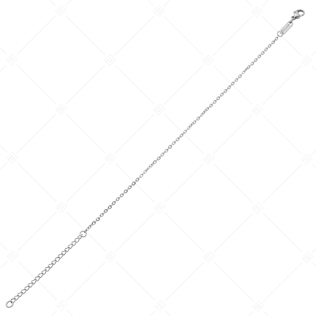 BALCANO - Flat Cable / Stainless Steel Flattened Cable Chain-Anklet, High Polished - 2 mm (751253BC97)