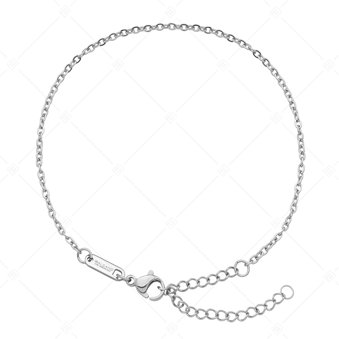 BALCANO - Flat Cable / Stainless Steel Flattened Cable Chain-Anklet, High Polished - 2 mm (751253BC97)