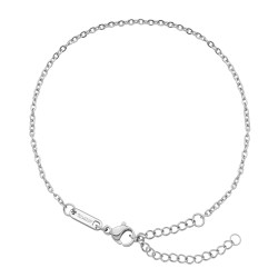 BALCANO - Flat Cable / Stainless Steel Flattened Cable Chain-Anklet, High Polished - 2 mm