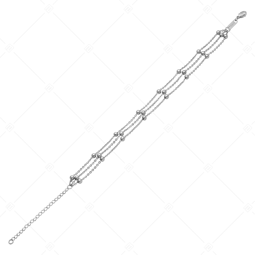 BALCANO - Beaded Cable / Edelstahl Flache mehrreihige Ankerkette-Fußkette mit Kugeln und Spiegelglanzpolierung (751259BC97)