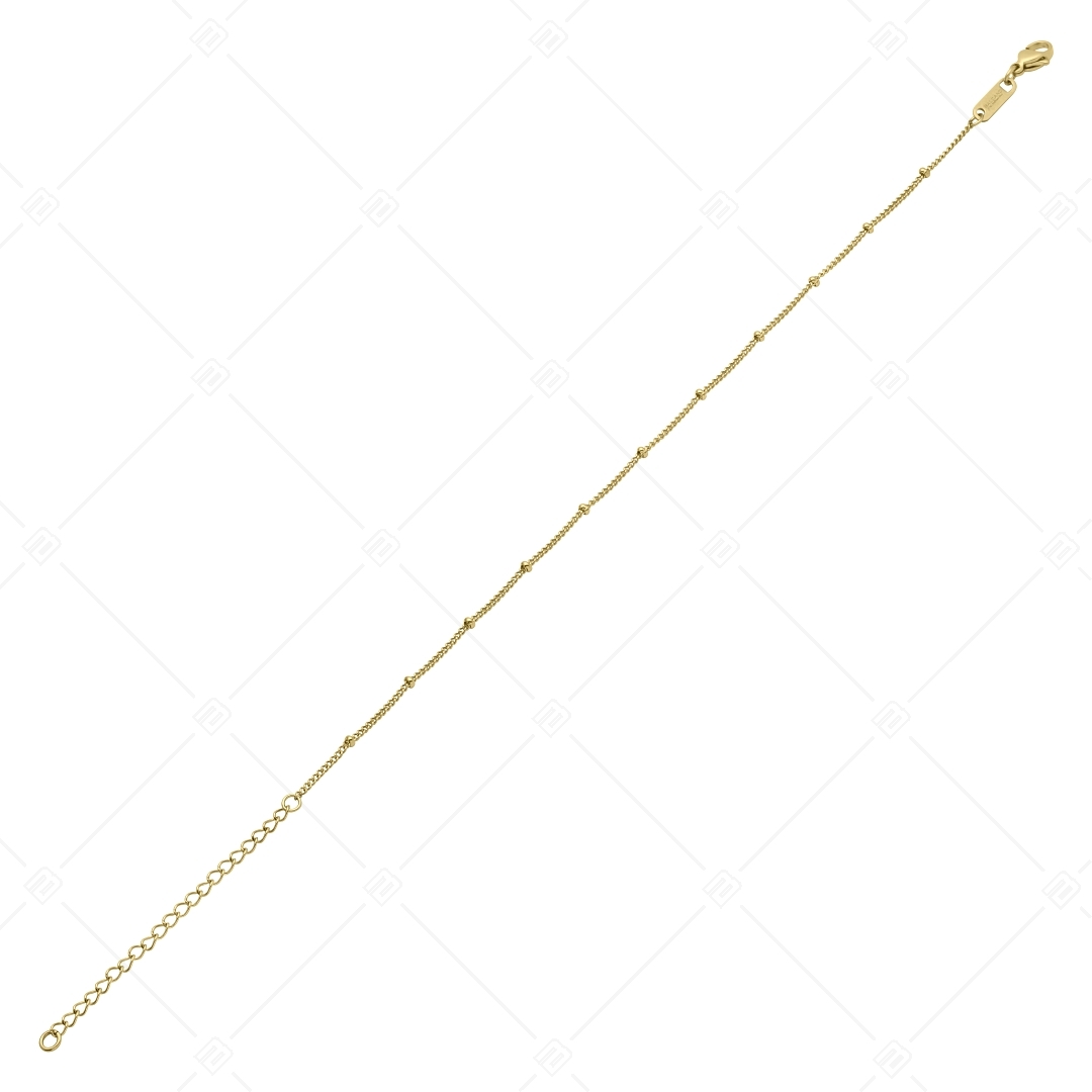 BALCANO - Saturn / Bracelet de cheville pancer maillons à baies en acier inoxydable plaqué or 18K - 1,5 mm (751262BC88)