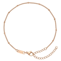 BALCANO - Saturn / Stainless Steel Saturn Chain-Anklet,, 18K Rose Gold Plated - 1,5 mm
