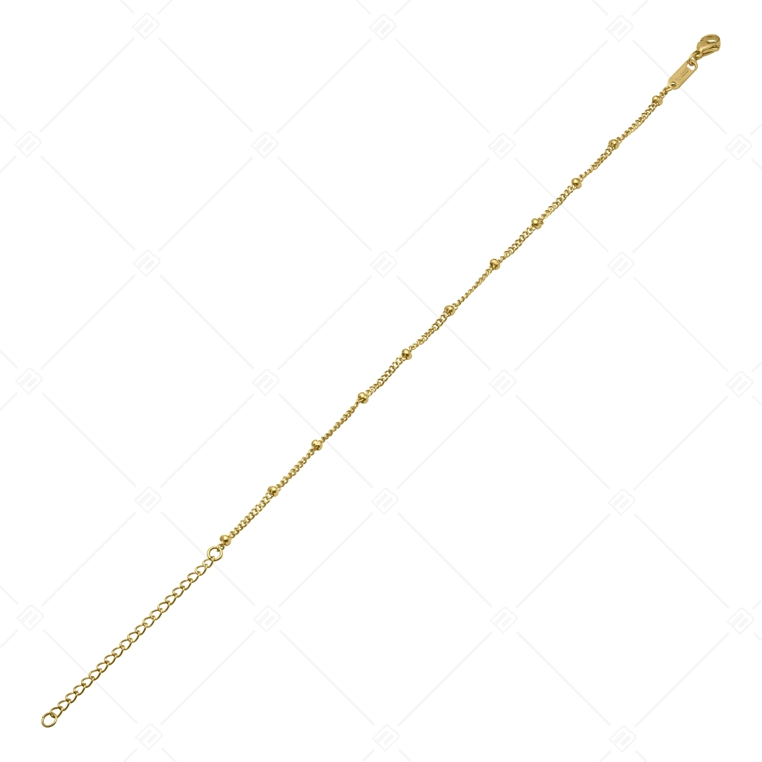 BALCANO - Saturn / Bracelet de cheville pancer maillons à baies en acier inoxydable plaqué or 18K - 2 mm (751263BC88)