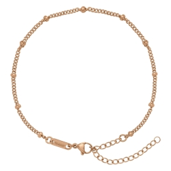 BALCANO - Saturn / Stainless Steel Saturn Chain-Anklet, 18K Rose Gold Plated - 2 mm