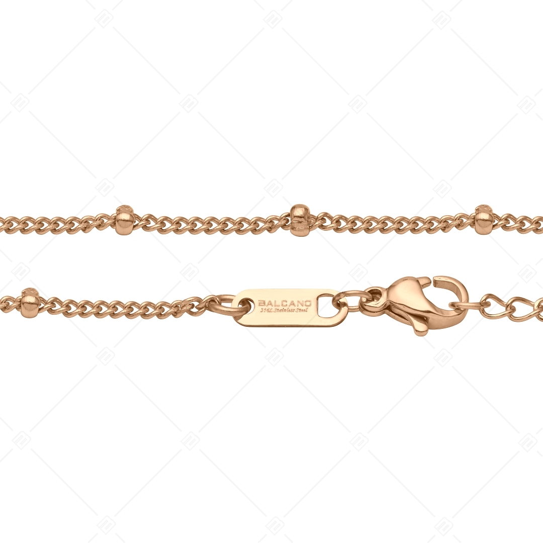 BALCANO - Saturn / Stainless Steel Saturn Chain-Anklet, 18K Rose Gold Plated - 2 mm (751263BC96)