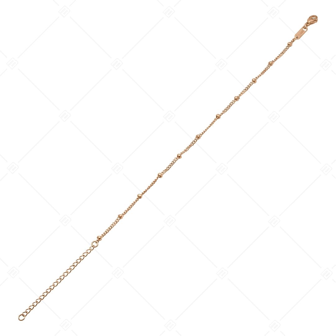 BALCANO - Saturn / Bracelet de cheville pancer maillons à baies en acier inoxydable plaqué or rose 18K - 2 mm (751263BC96)