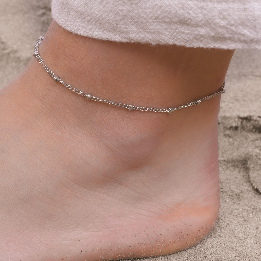 BALCANO - Saturn / Stainless Steel Saturn Chain-Anklet, High Polished - 2 mm (751263BC97)
