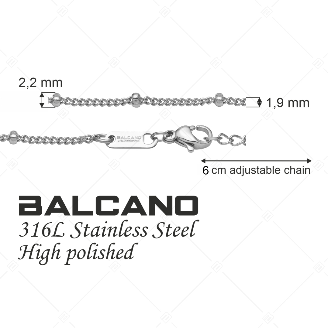 BALCANO - Saturn Chain /  Berry-Pancer-Fußkette mit Hochglanzpolitur - 2 mm (751263BC97)