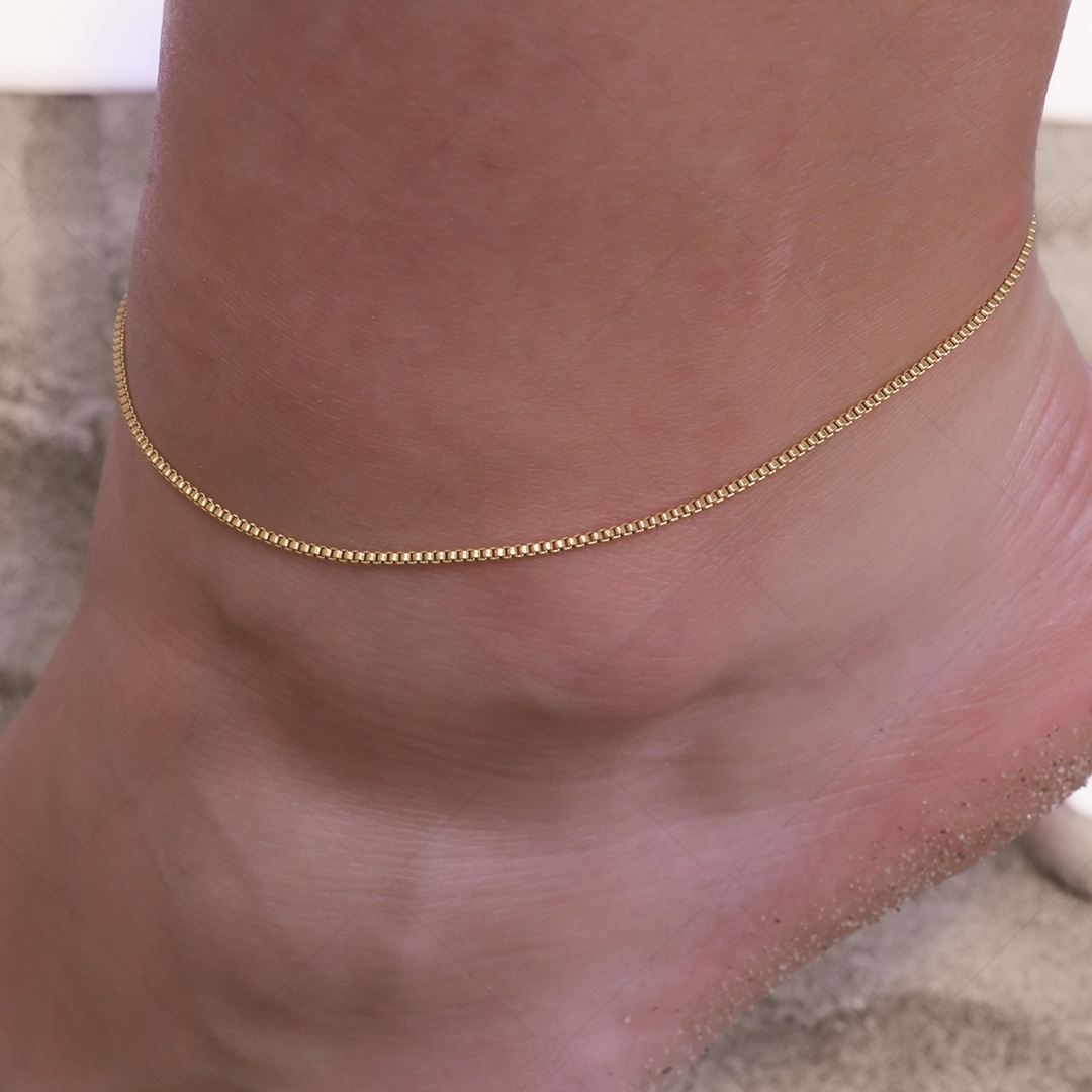 BALCANO - Venetian / Venetian Stainless Steel Chain-Anklet, 18K Gold Plated - 1,2 mm (751291BC88)