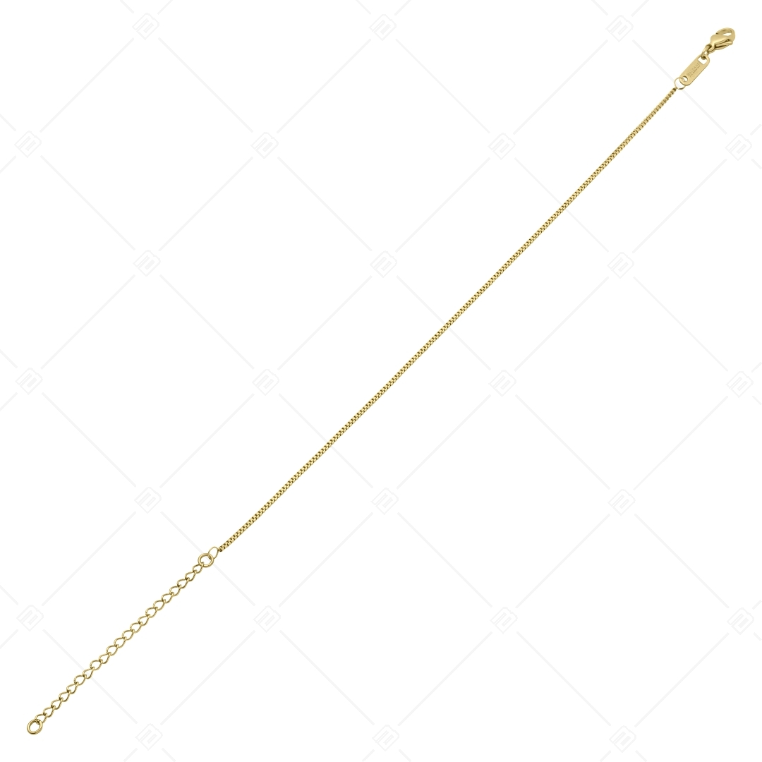 BALCANO - Venetian / Bracelet de cheville cubique vénitien en acier inoxydable, plaqué or 18K - 1,2 mm (751291BC88)
