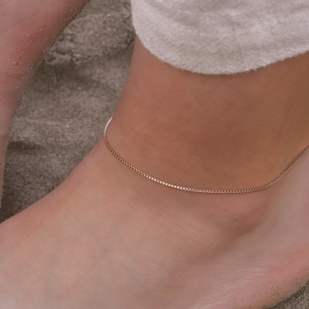 BALCANO - Venetian / Stainless Steel Venetian Chain-Anklet, 18K Rose Gold Plated - 1,2 mm (751291BC96)